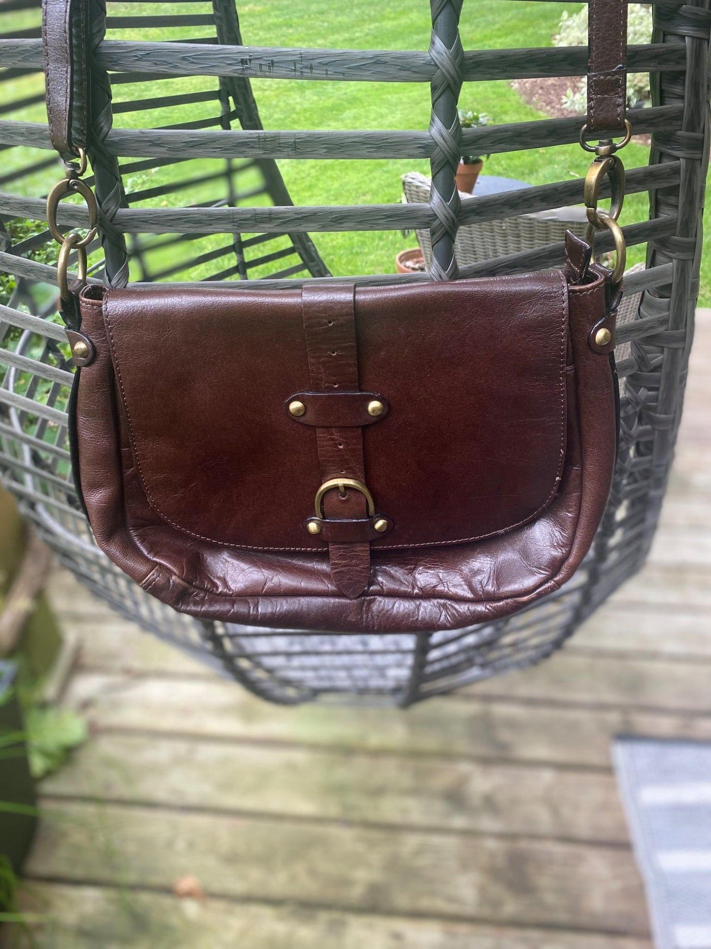 Vintage Leathet Satchel Purse from Browns - 1