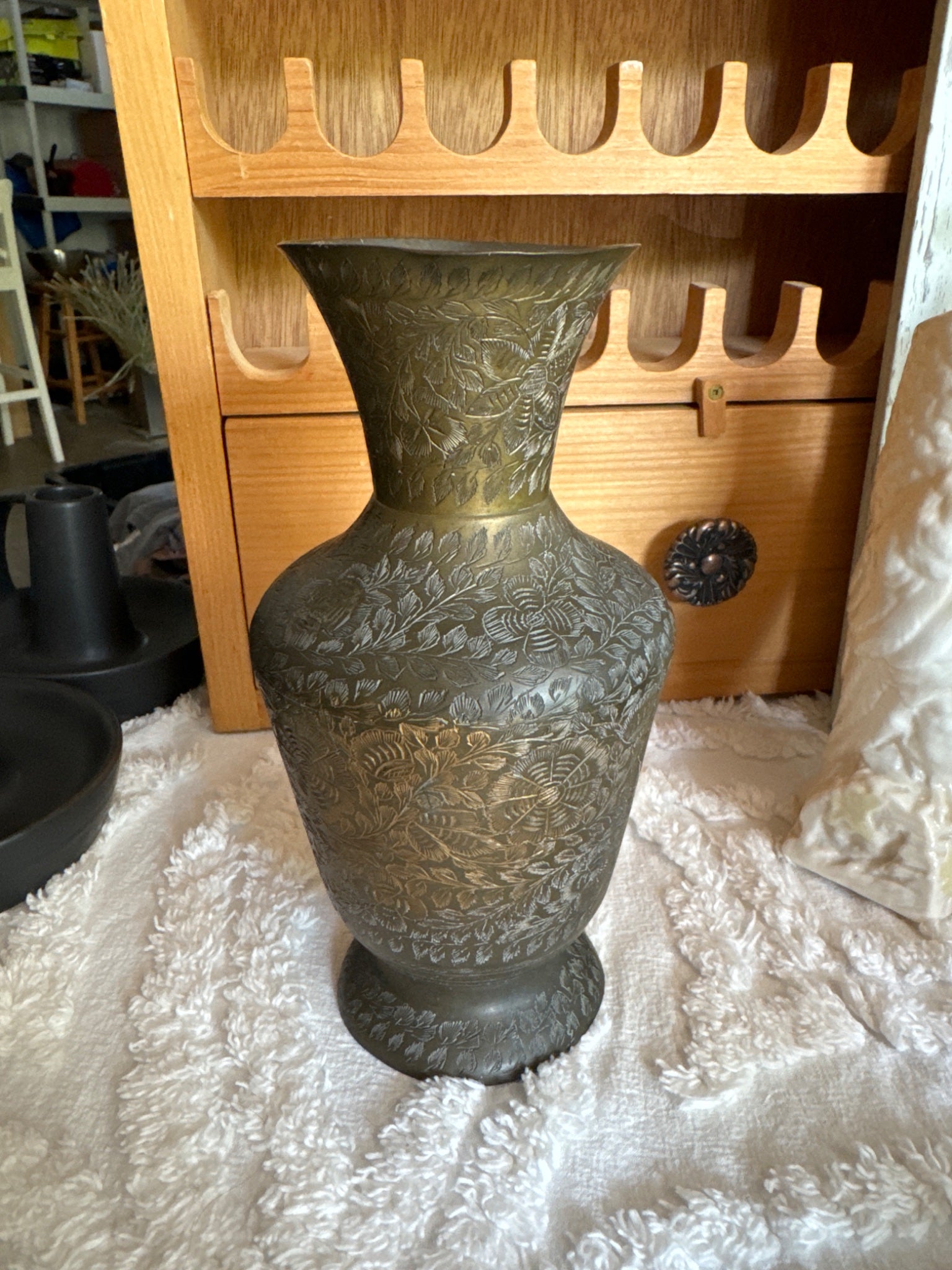 Brass patina vase - 1