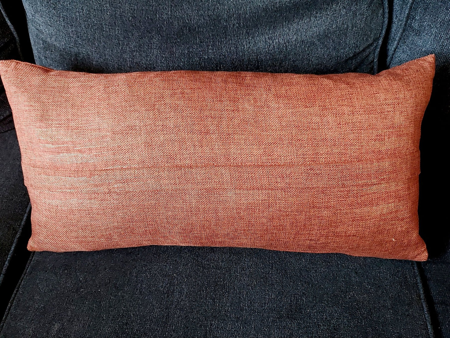 Solid orange lumbar pillow - 1