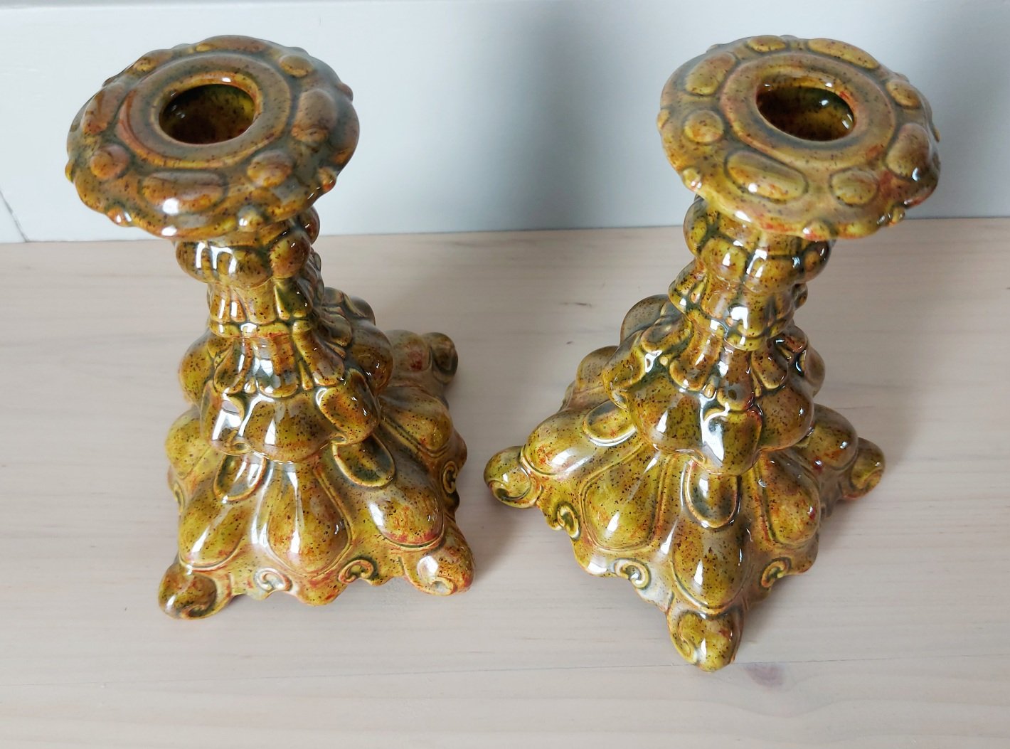 Vintage ceramic candlestick set - 2