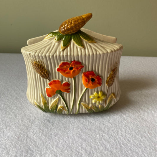 Lefton Poppy Wheat Napkin Holder - 1