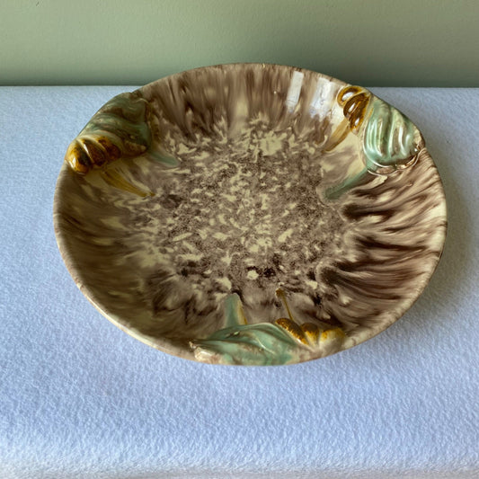 Pottery Bowl with Swirling Brown Pattern - 1