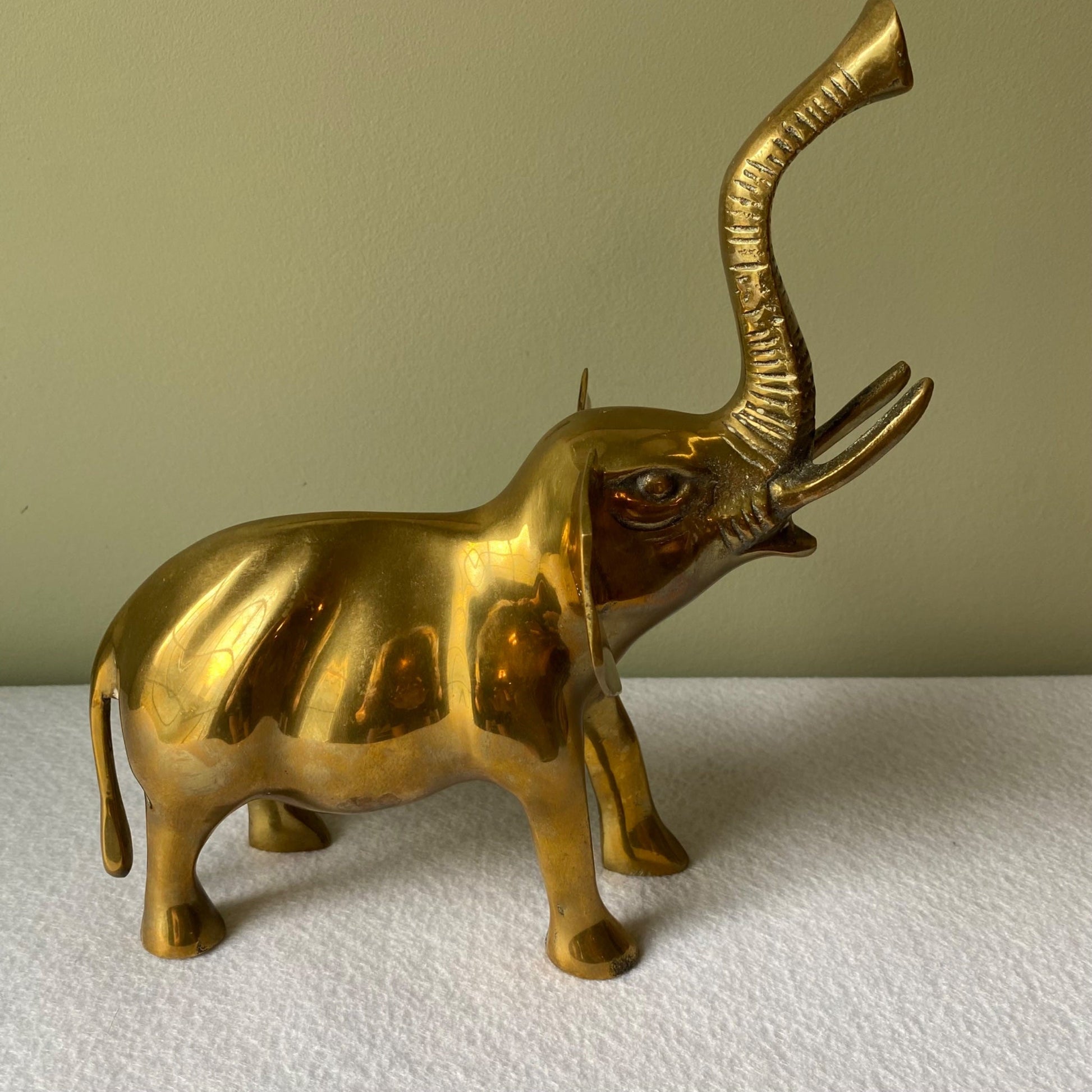 Large Brass Elephant - 1