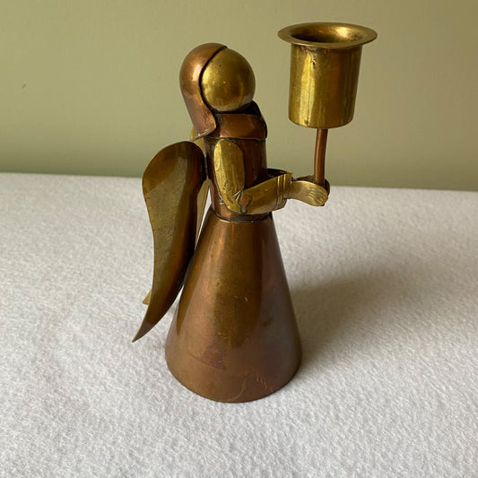 Brass & Copper Angel Candle Holder  - 1