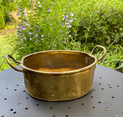 Brass Planter with Flower Frog - 2