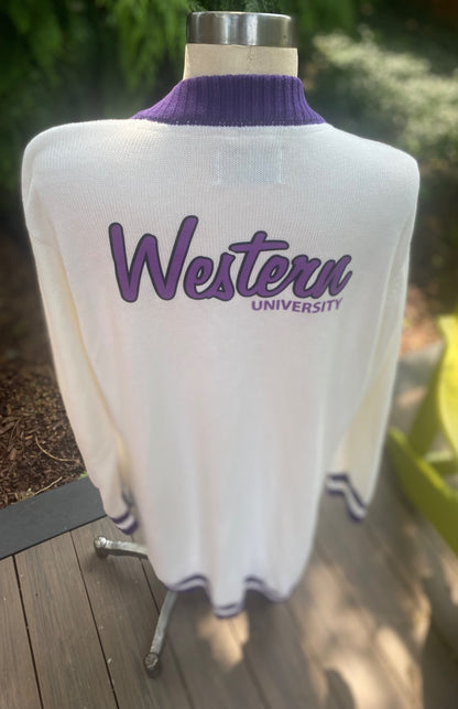 Western University Retro Long Cardigan - 2