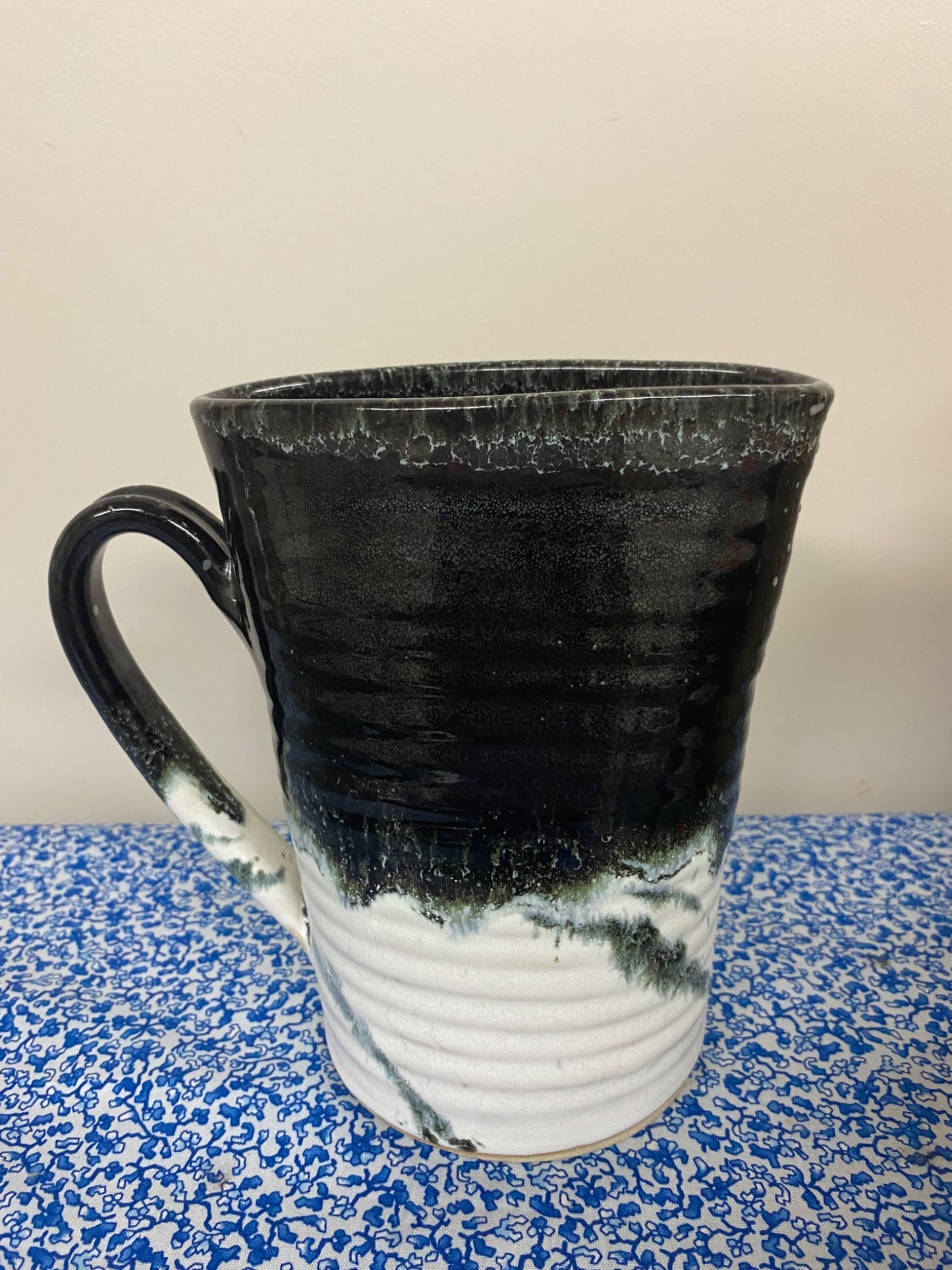 Pottery black and white pitcher - 1