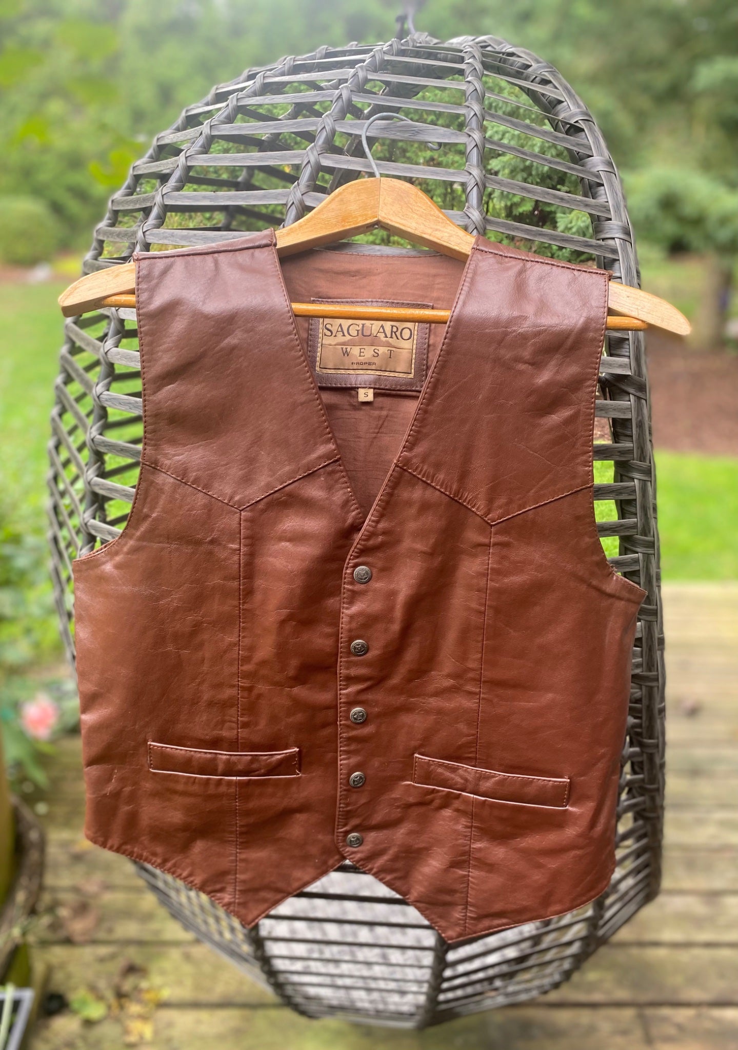 Brown Leather Vest - 1