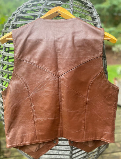 Brown Leather Vest - 3