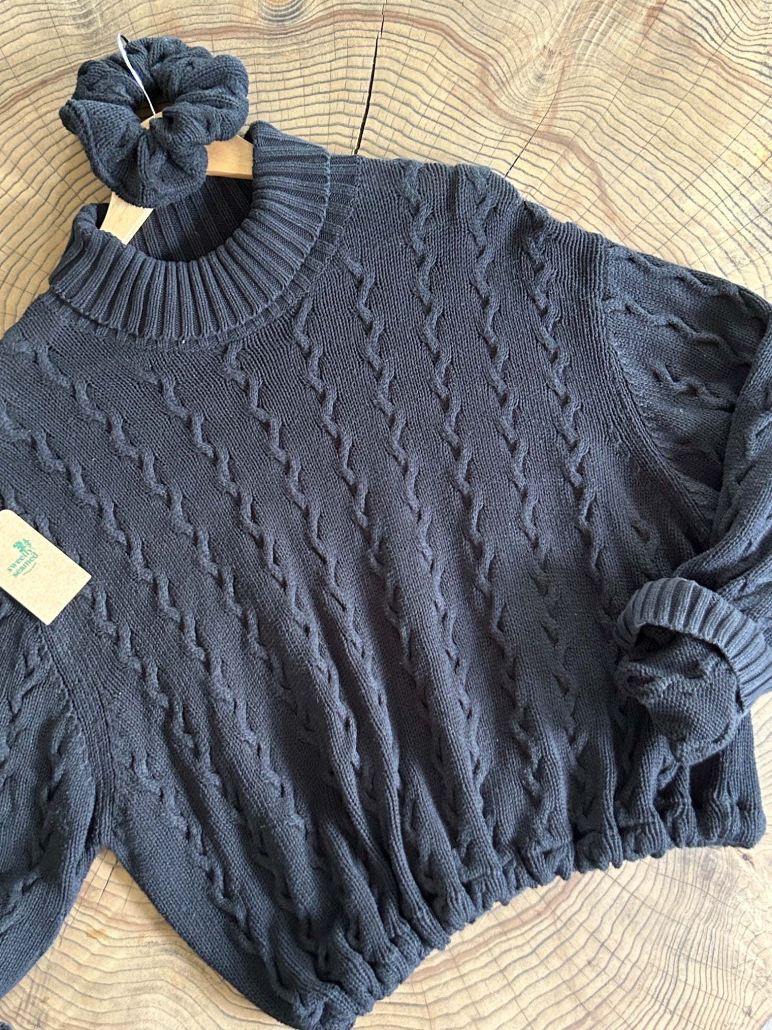 the classic black knit turtleneck set - 1