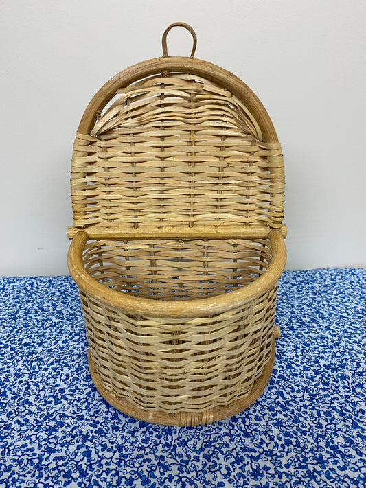 wicker plant wall basket - 1