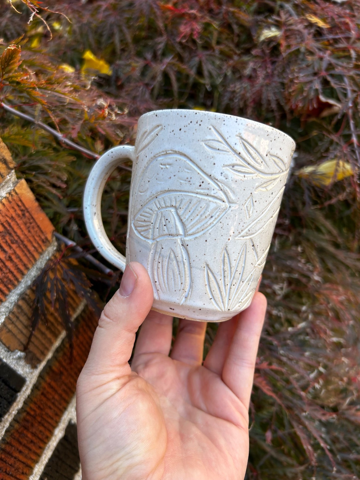 Mushroom carved mug - 1