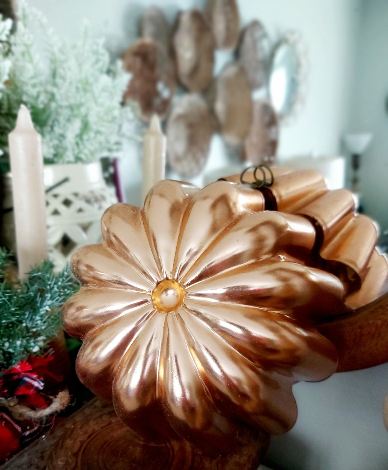 Copper Jello flower mold - 1