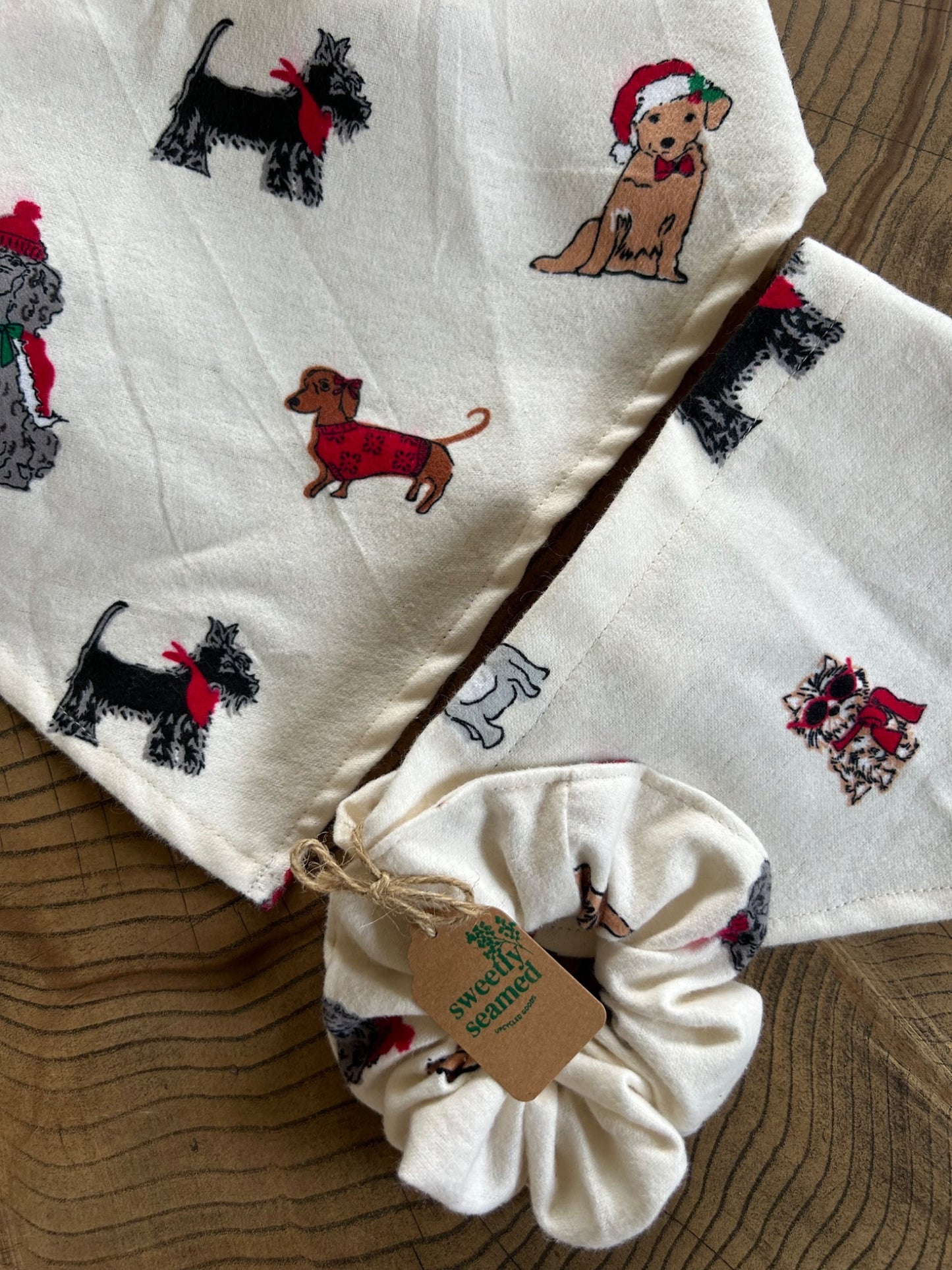 the snow pups dog bandana + scrunchie set - 2