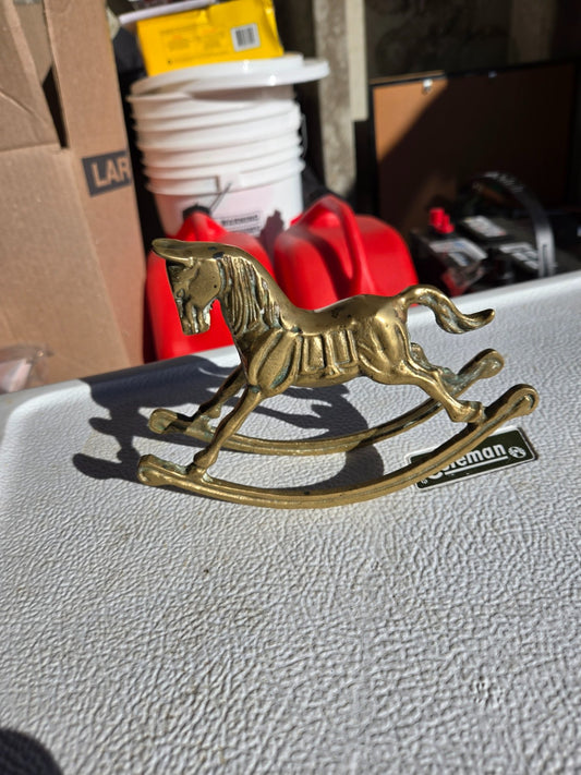 Brass Rocking Horse - 1