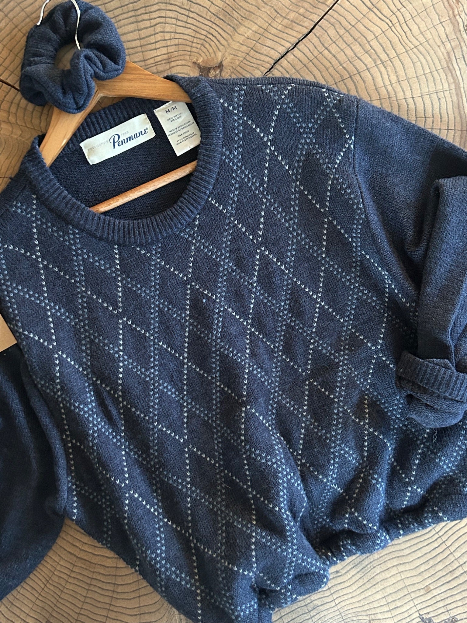 the navy plaid knit set  - 1