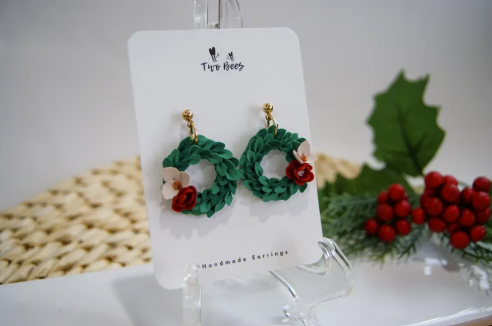 Floral Wreath Earrings - 1