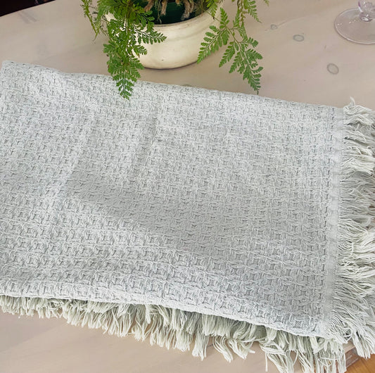 Sage Green Woven Throw - 1
