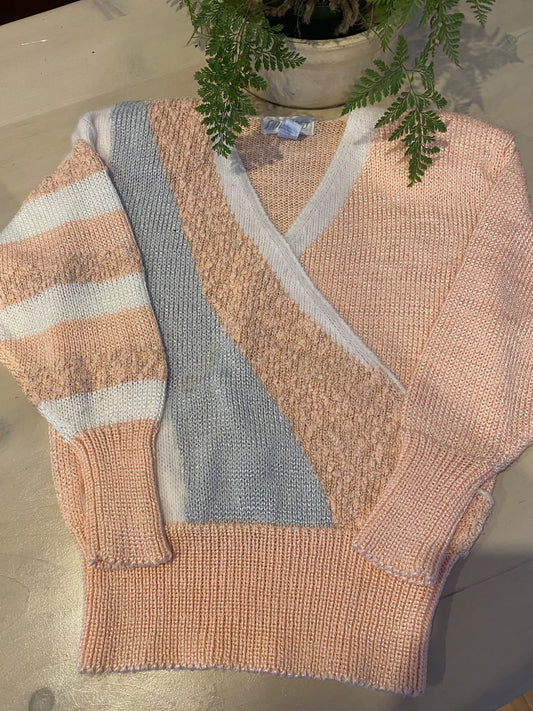 80’s Shimmer Sweater in Peach - 1