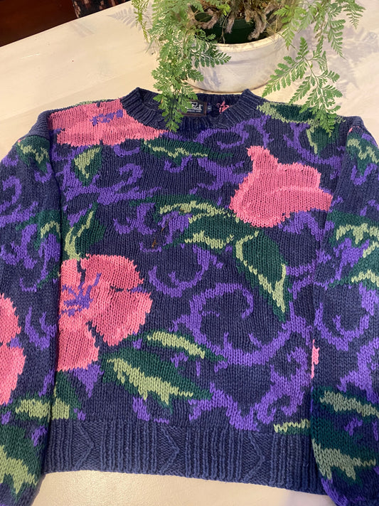 Vintage Woolrich Floral Cotton Sweater - 1