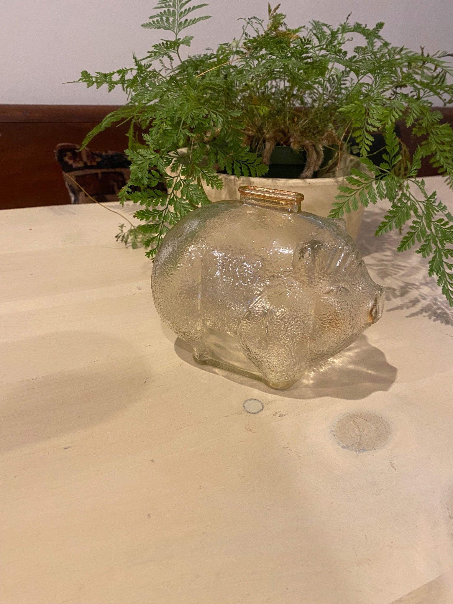 Vintage Glass Piggy Bank - 1