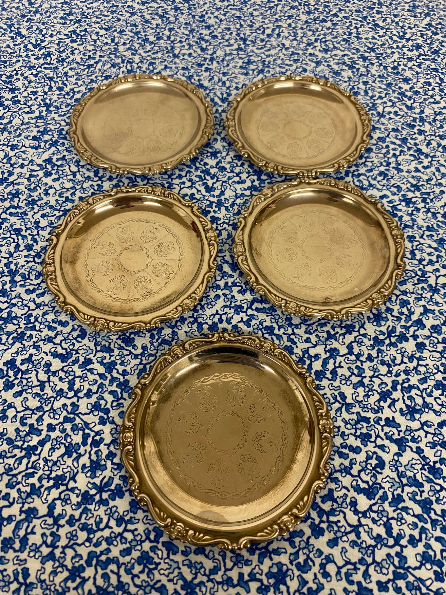 silver coaster set of 5 - 1
