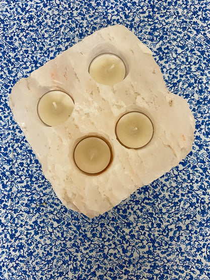 pink himalayan salt tealight holder - 2