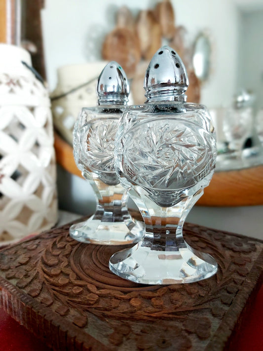 Crystal Salt and Pepper Shakers - 1