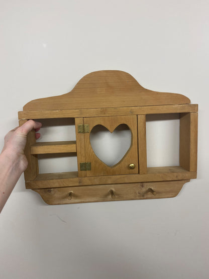 wooden heart wall shelf - 2