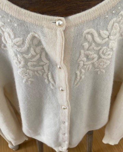 Vintage Lambswool Pearl Cardigan - 2