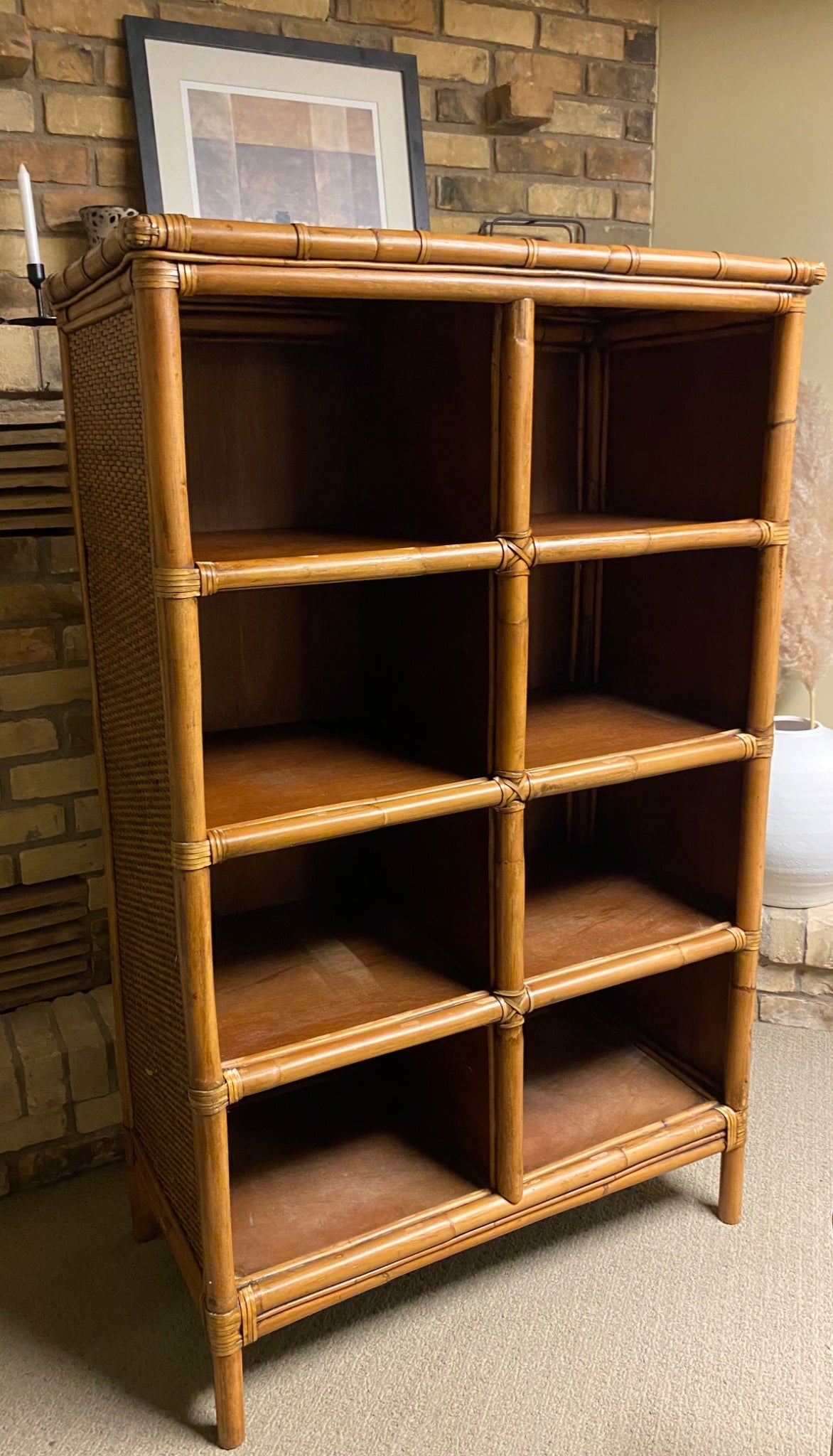 bamboo & wicker shelf - 1