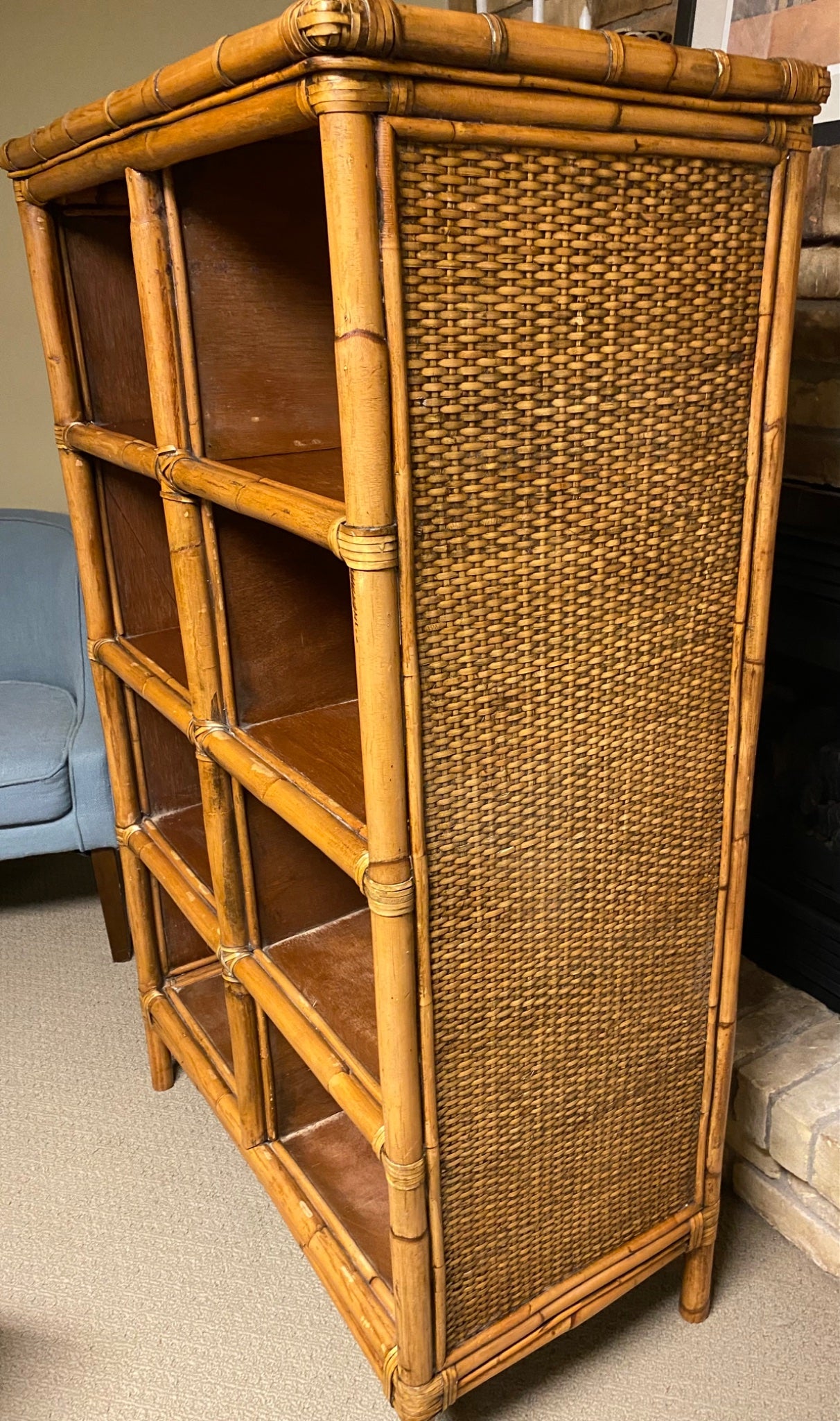 bamboo & wicker shelf - 4
