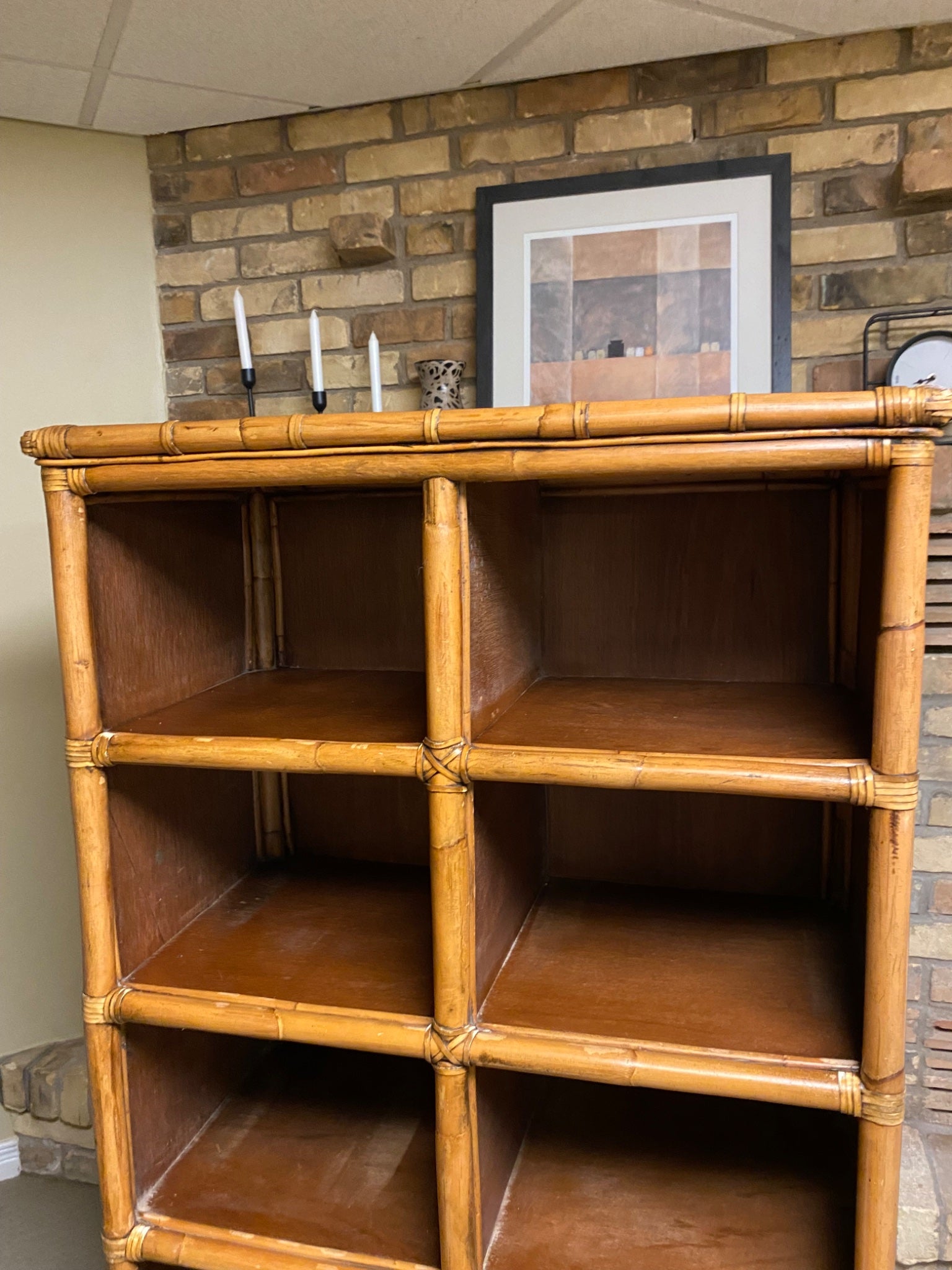 bamboo & wicker shelf - 6