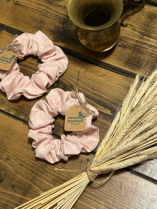 the upcycled baby pink scrunchie