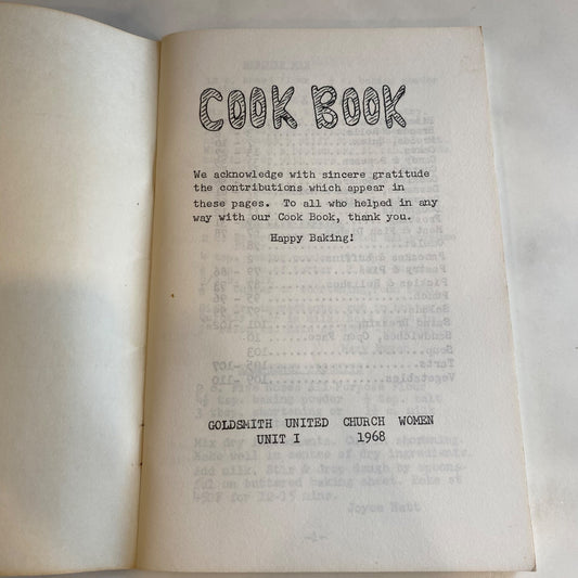 Goldsmith United Church Women Cookbook