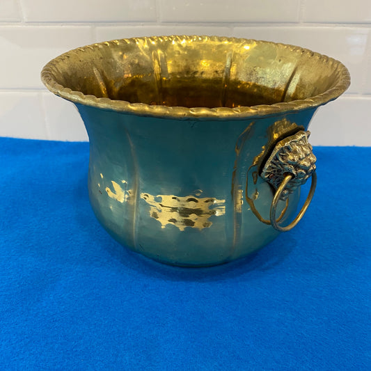 Hammered Brass Planter
