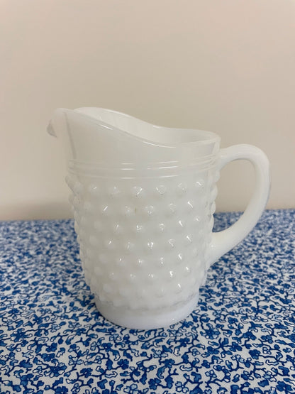 mini milk glass pitcher