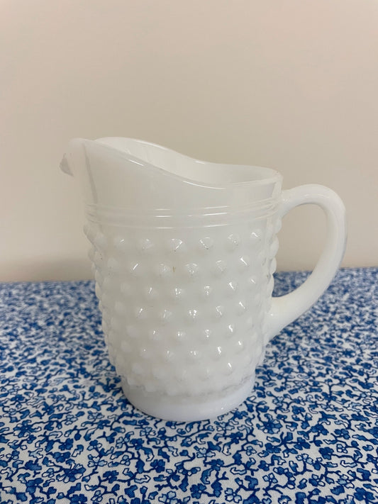 mini milk glass pitcher
