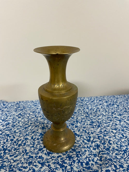 brass etched vase