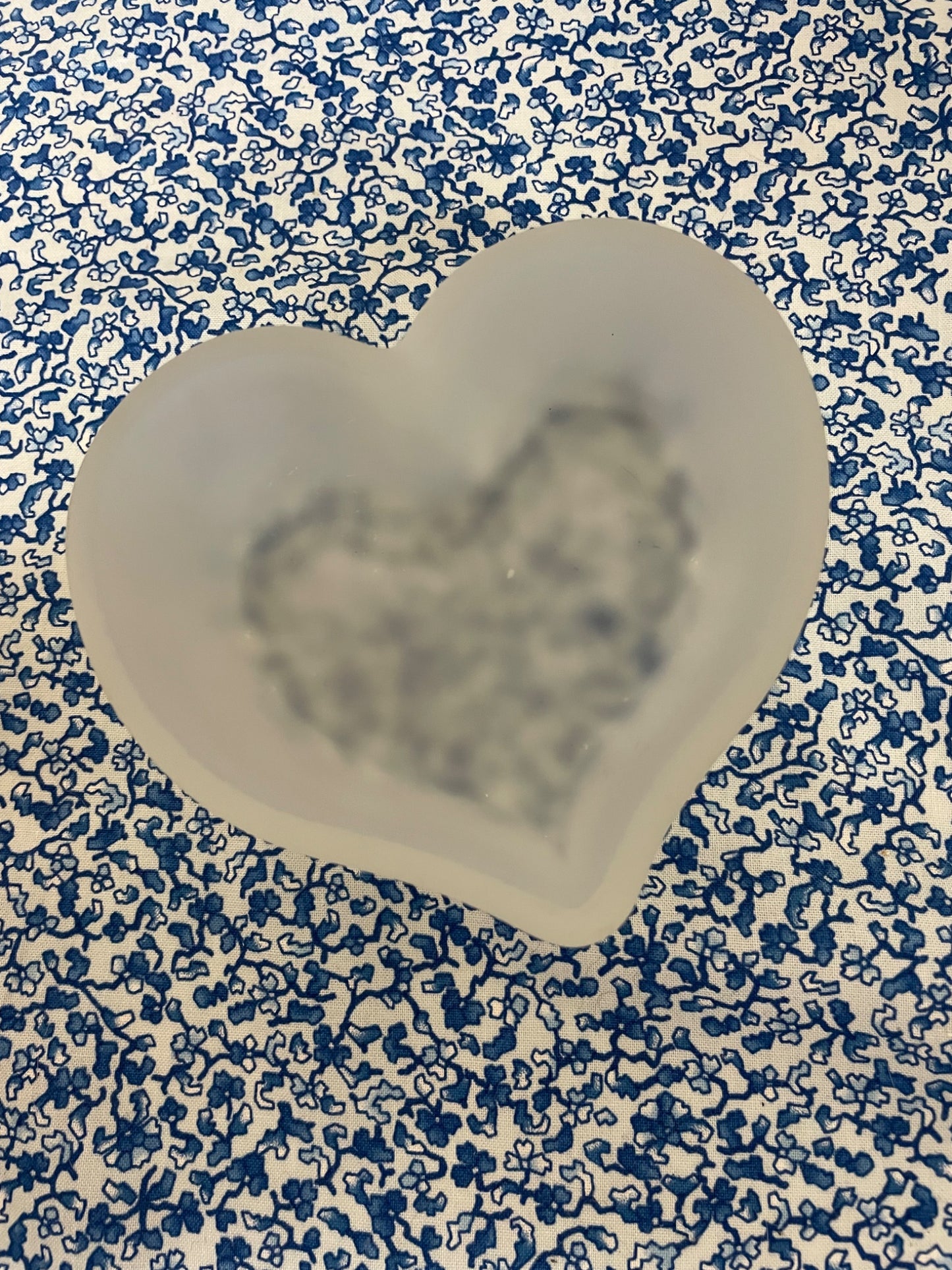 frosted glass heart trinket dish