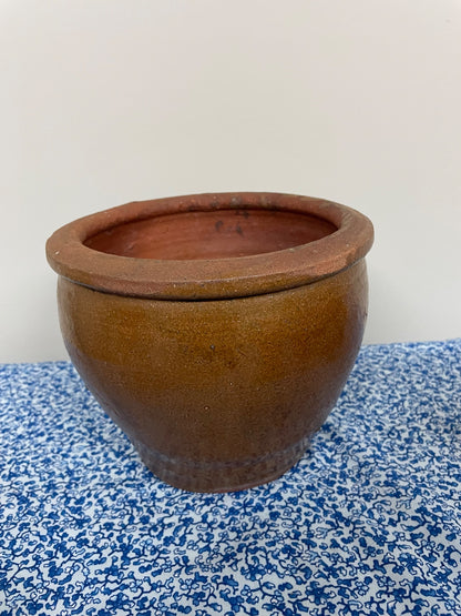 glazed red clay pot