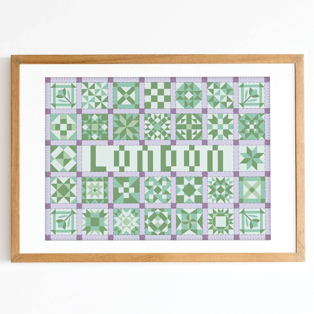 London - Hometown Patchwork Print: Small - 8" x 10"