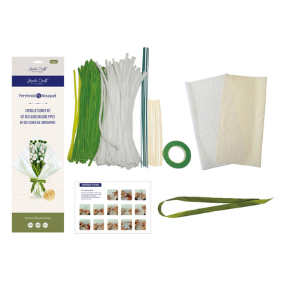 DIY Chenille Flower Bouquet Kit – White Tulip