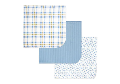 3-Pack Knit Baby Wrap Swaddles: Blue Plaid