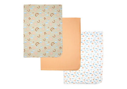 3-Pack Knit Baby Wrap Swaddles: Peach Rainbows