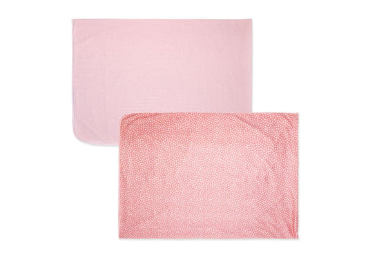 2-Pack Rib Knit Baby Wrap Swaddles: Pink Dot