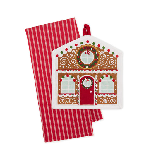 Gingerbread House Potholder Gift Set