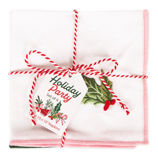 Holiday Party Cocktail Napkin Set of 4