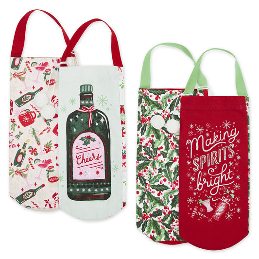 Holiday Cheers Wine Bag