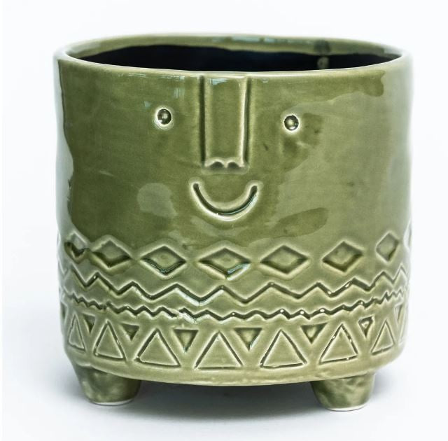 Green Face Planter